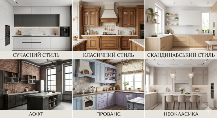 Актуальні стилі кухонь для різних інтер&rsquo;єрів