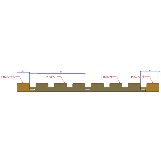 PR03771-B Унідекор (Кінець до стінової панелі) 737 - Дерево Сієна - Фото 2